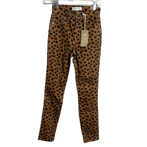 NWT Madewell 10" High-Rise Skinny Jeans in Leopard Dot Size 23 - Picture 5 of 15